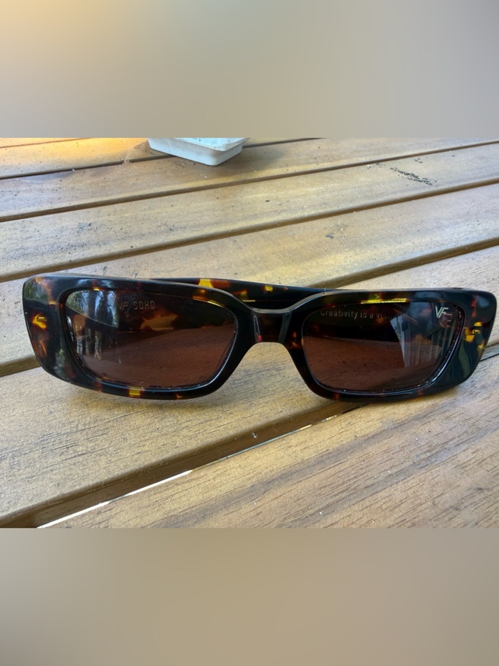 Soho Tortoiseshell Rectangular Women's Sunglasses - Brown Lenses